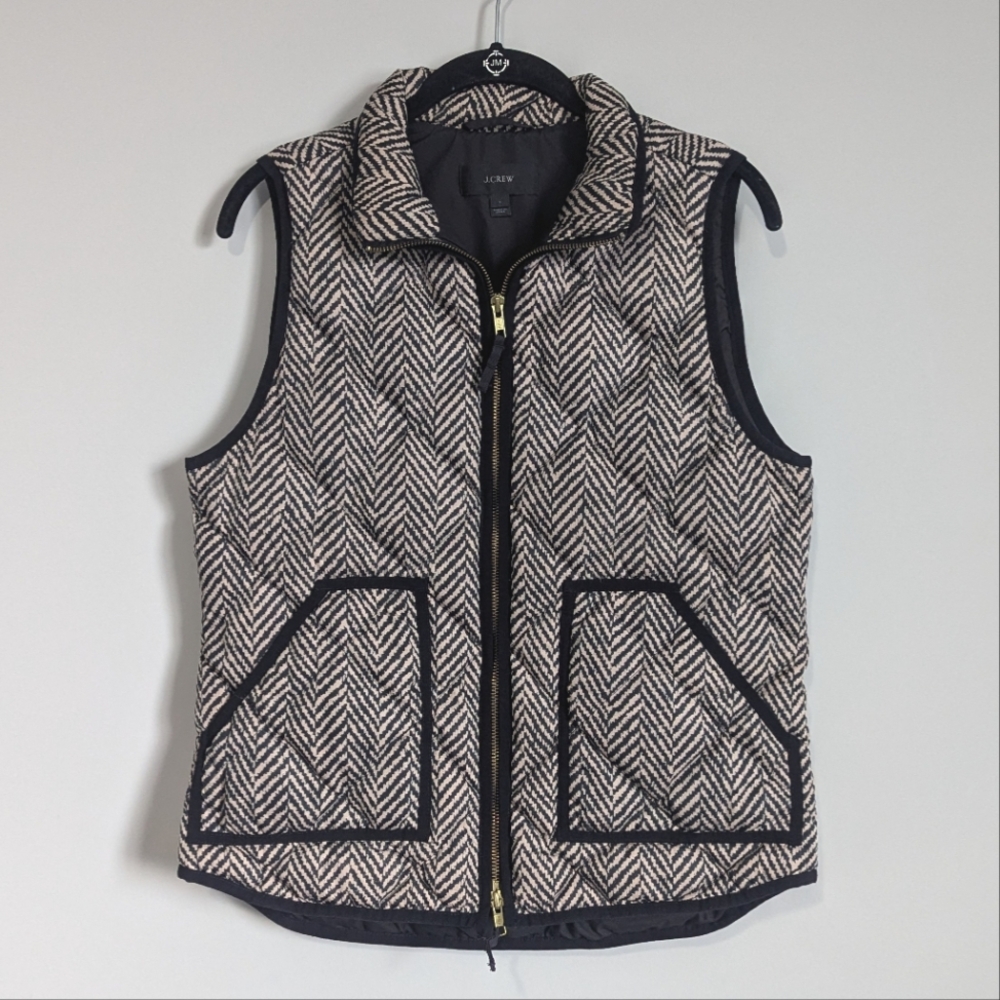 J. Crew Herringbone Puffer Vest